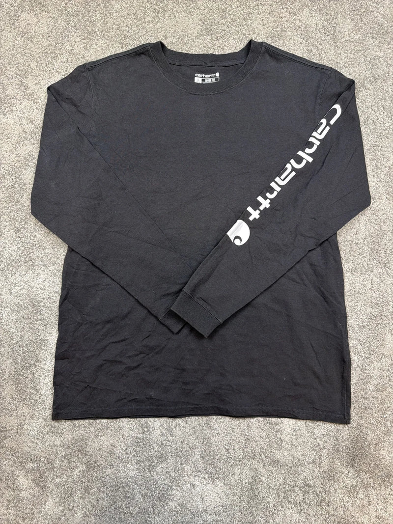 Carhartt Felpa Manica Lunga Loose Fit Grigia con Logo – photo 1