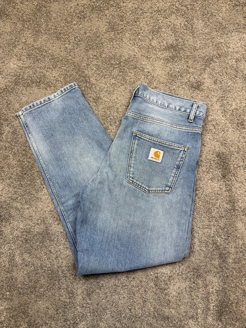 Carhartt Jeans Grigi in Denim con Tasche e Bottone – photo 1