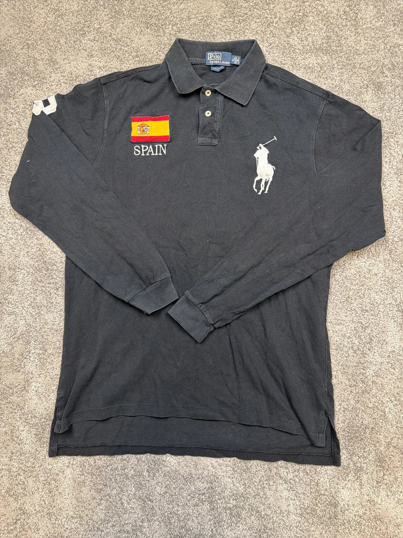 Ralph Lauren Polo Shirt Manica Lunga con Logo e Stemma Spagna – photo 1
