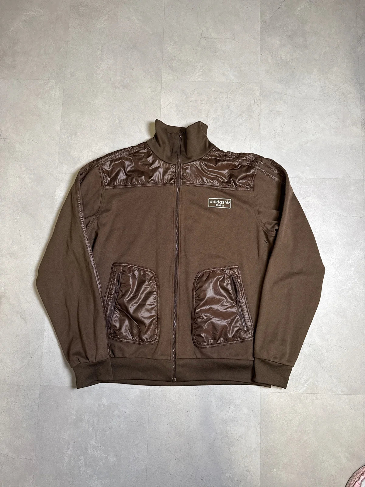 Adidas Giacca in Pelle con Zip e Tasche, Modello GS11, Marrone – photo 1