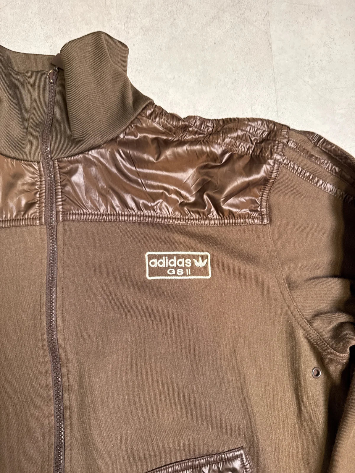 Adidas Giacca in Pelle con Zip e Tasche, Modello GS11, Marrone – photo 2