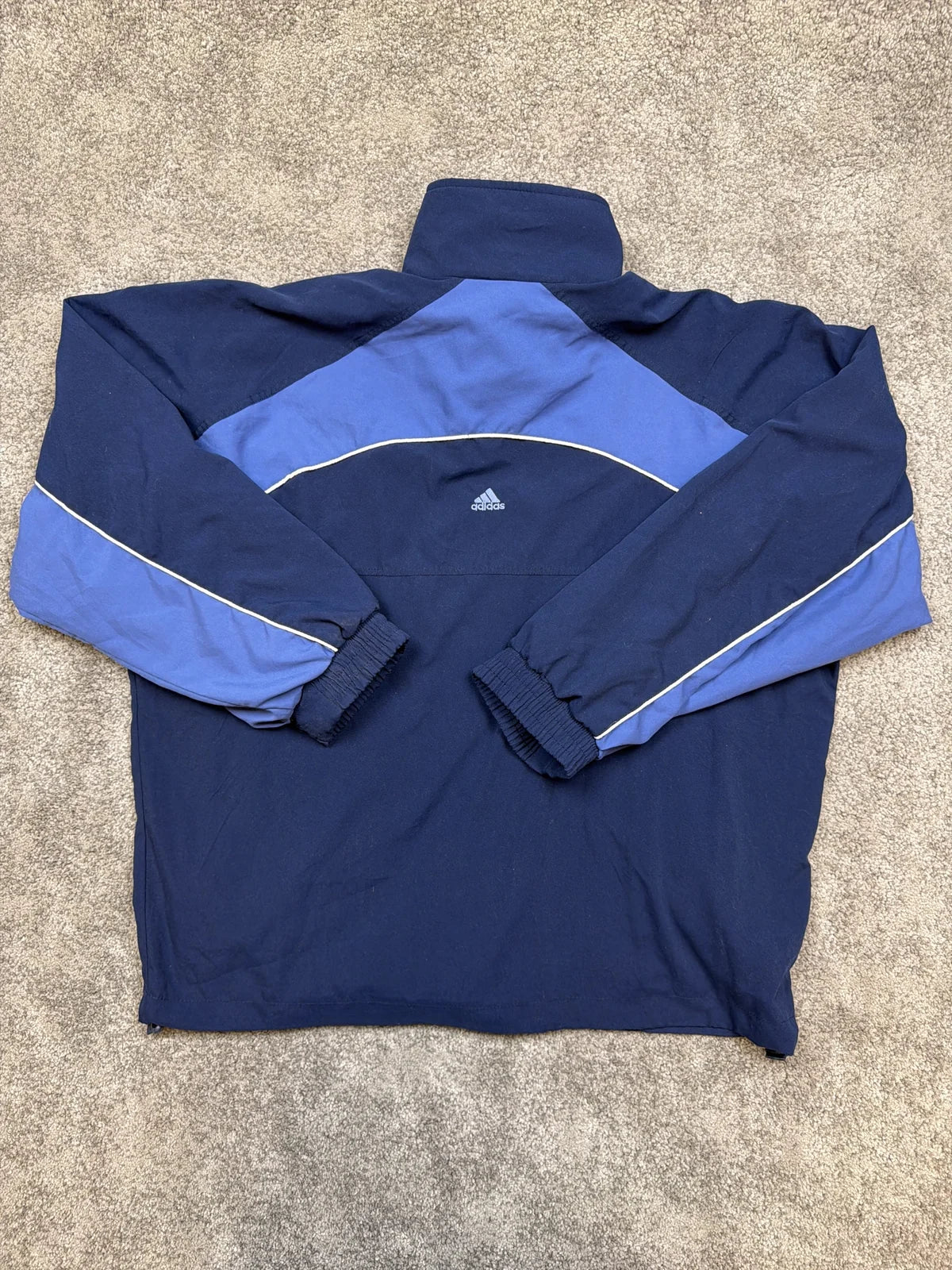 Adidas Giacca Sportiva con Zip, Felpa con Cappuccio, Blu e Grigio – photo 2
