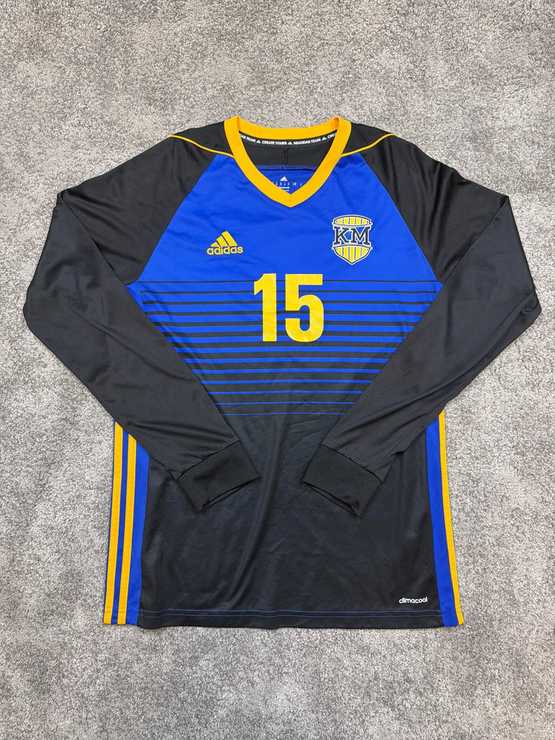 Adidas Jersey Sportivo Blu e Nero con Logo e Numero 15 – photo 1