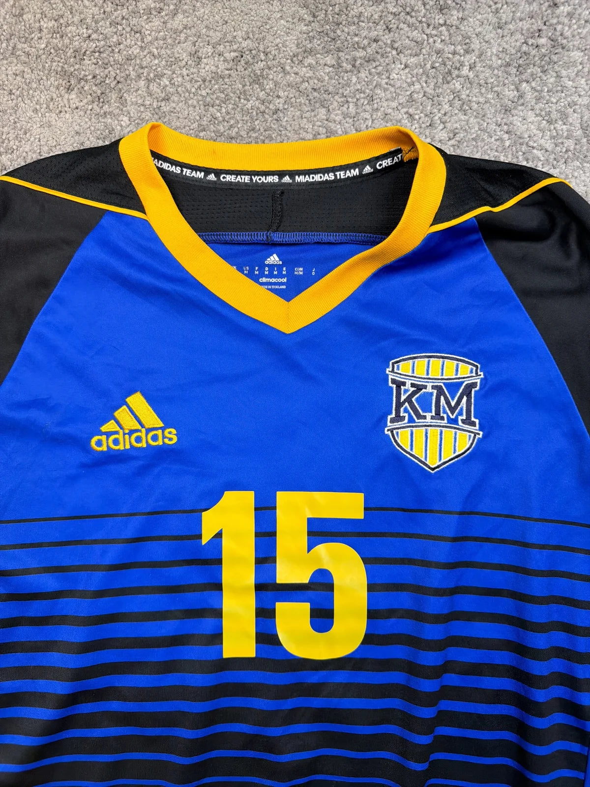 Adidas Jersey Sportivo Blu e Nero con Logo e Numero 15 – photo 3