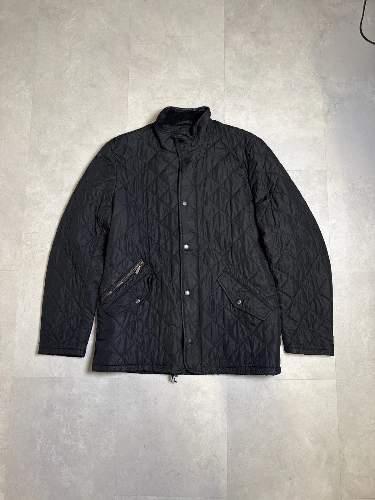 Barbour Giacca Trapuntata Grigia con Tasche e Chiusura a Bottoni – photo 1