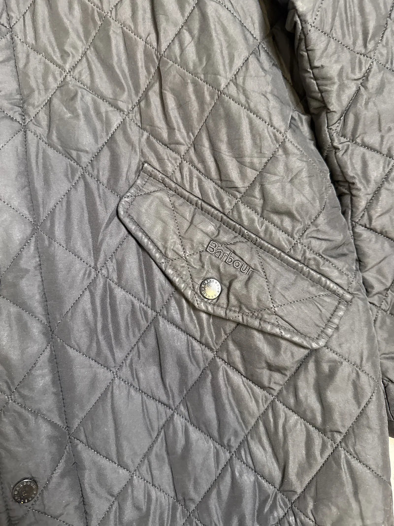 Barbour Giacca Trapuntata Grigia con Tasche e Chiusura a Bottoni – photo 2