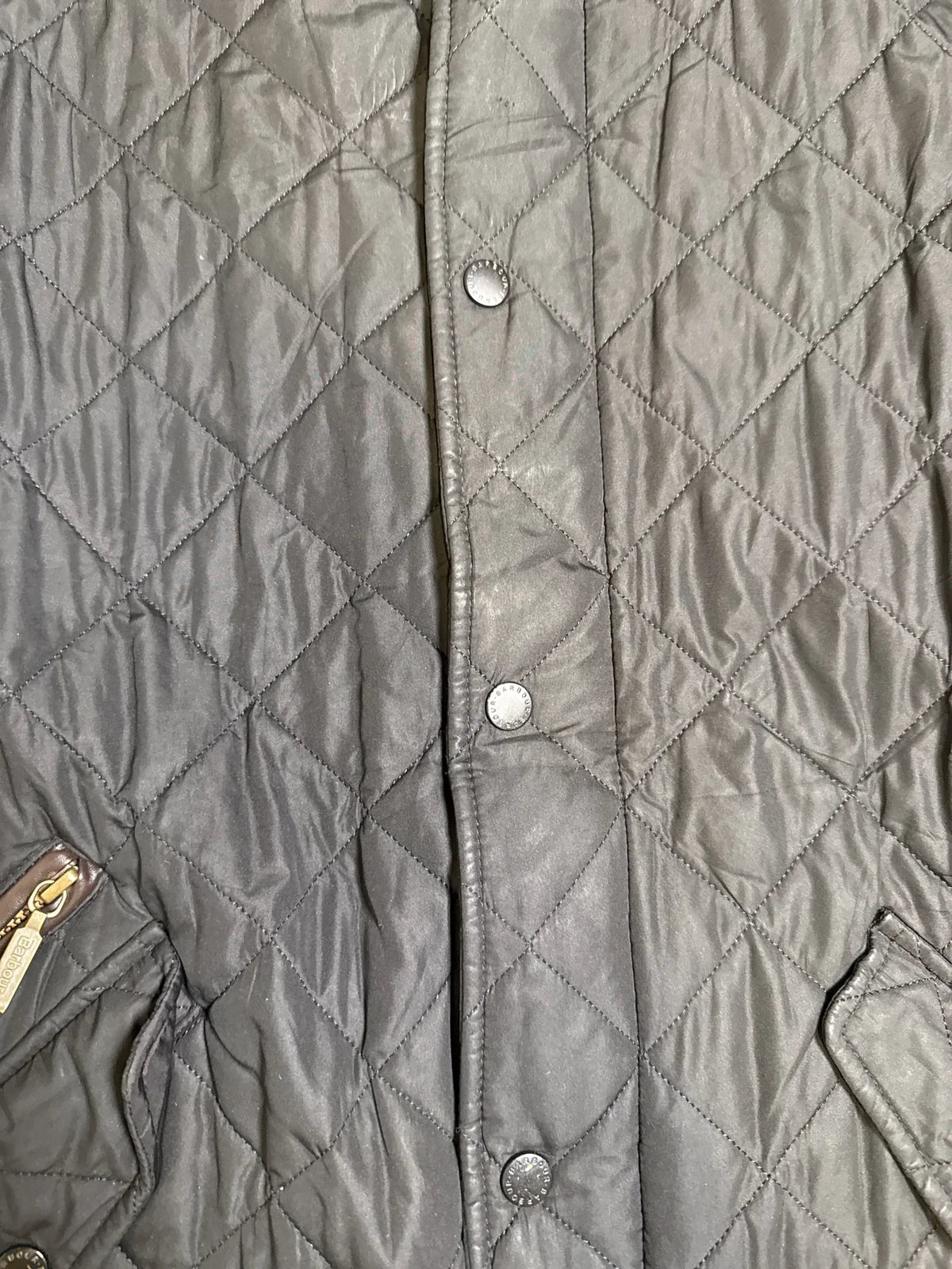 Barbour Giacca Trapuntata Grigia con Tasche e Chiusura a Bottoni – photo 3