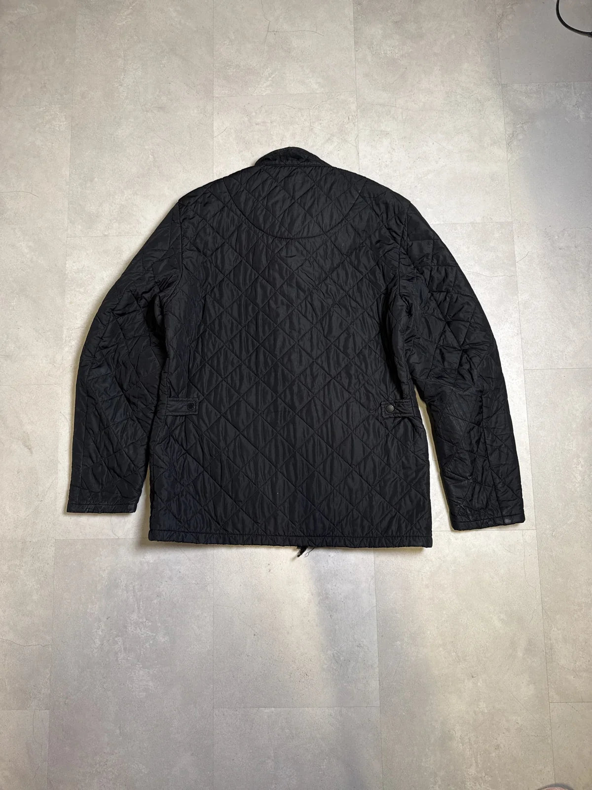 Barbour Giacca Trapuntata Grigia con Tasche e Chiusura a Bottoni – photo 5