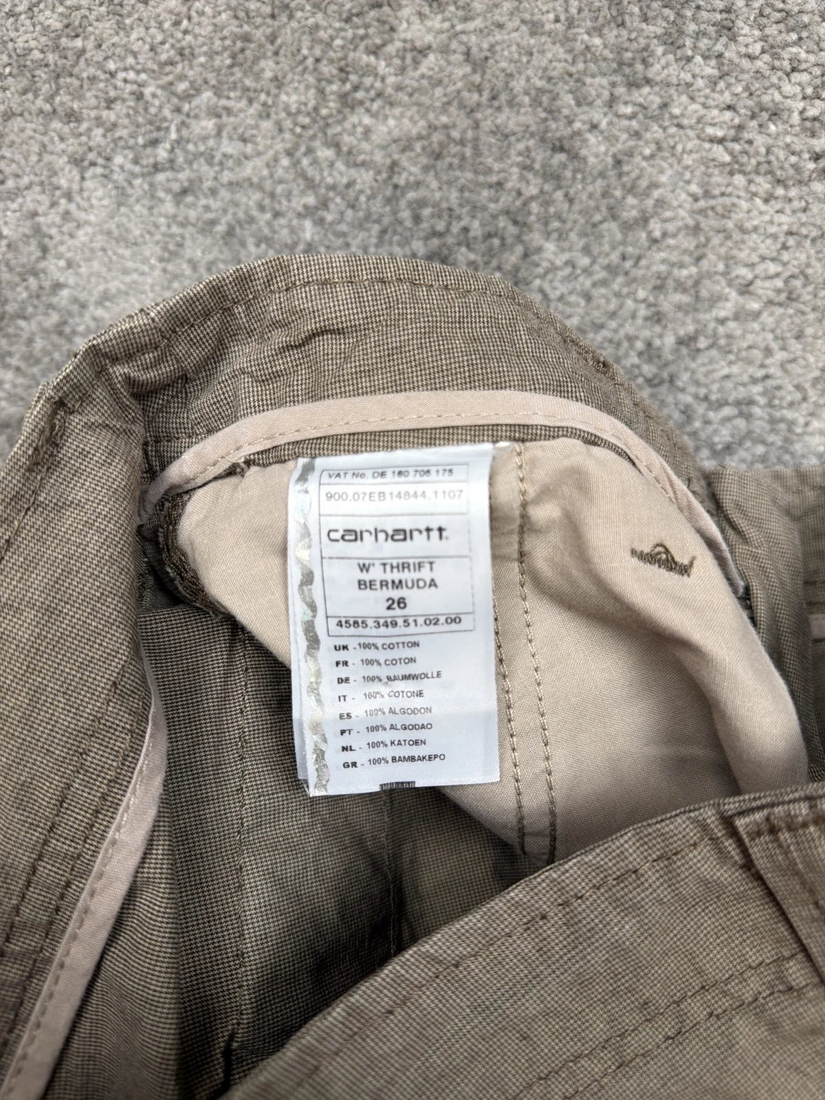 Carhartt Bermuda Shorts Cargo Grigi in Cotone con Tasche – photo 6