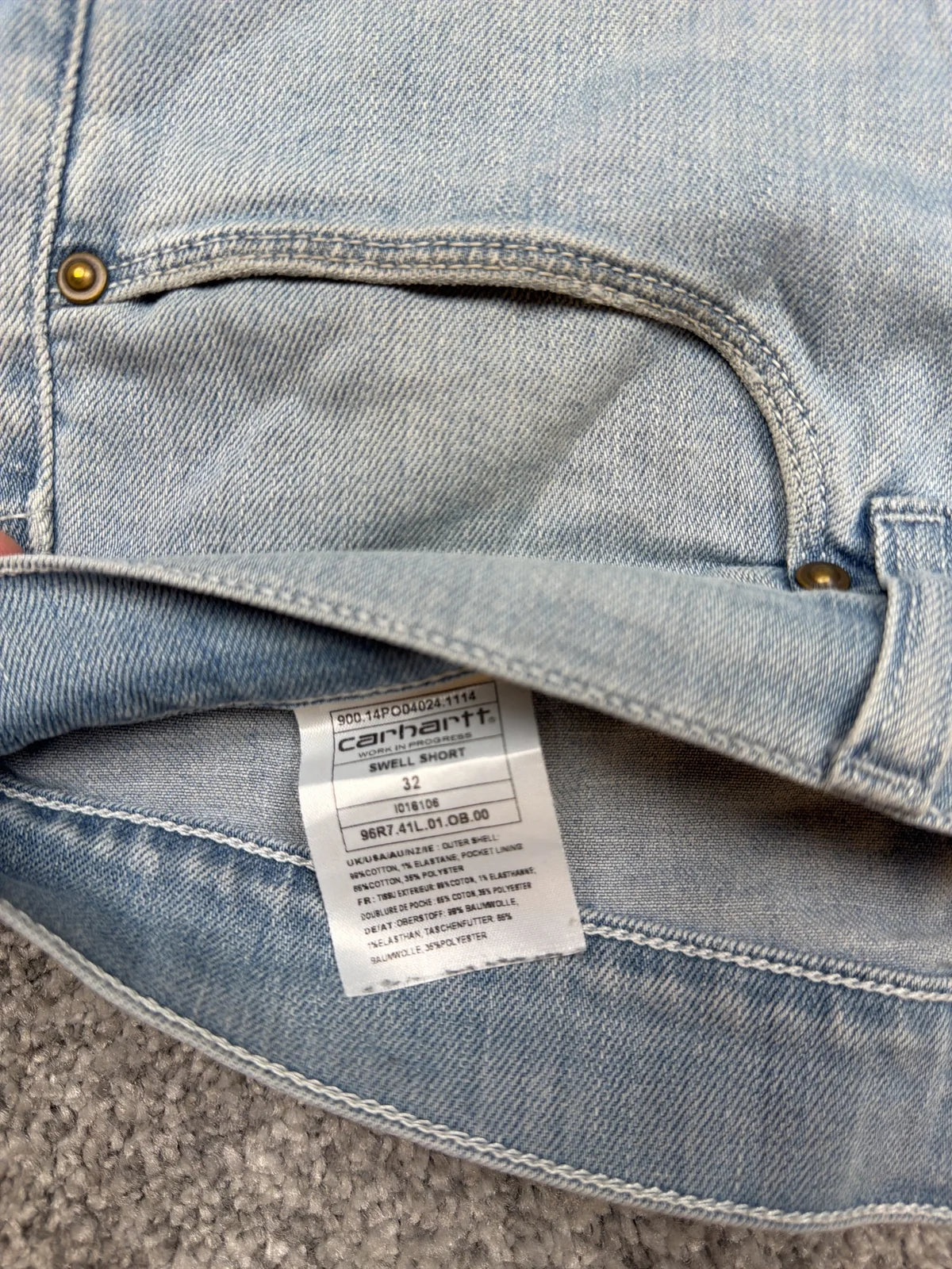 Carhartt Bermuda Shorts swell short in Denim Grigio con Tasche – photo 6