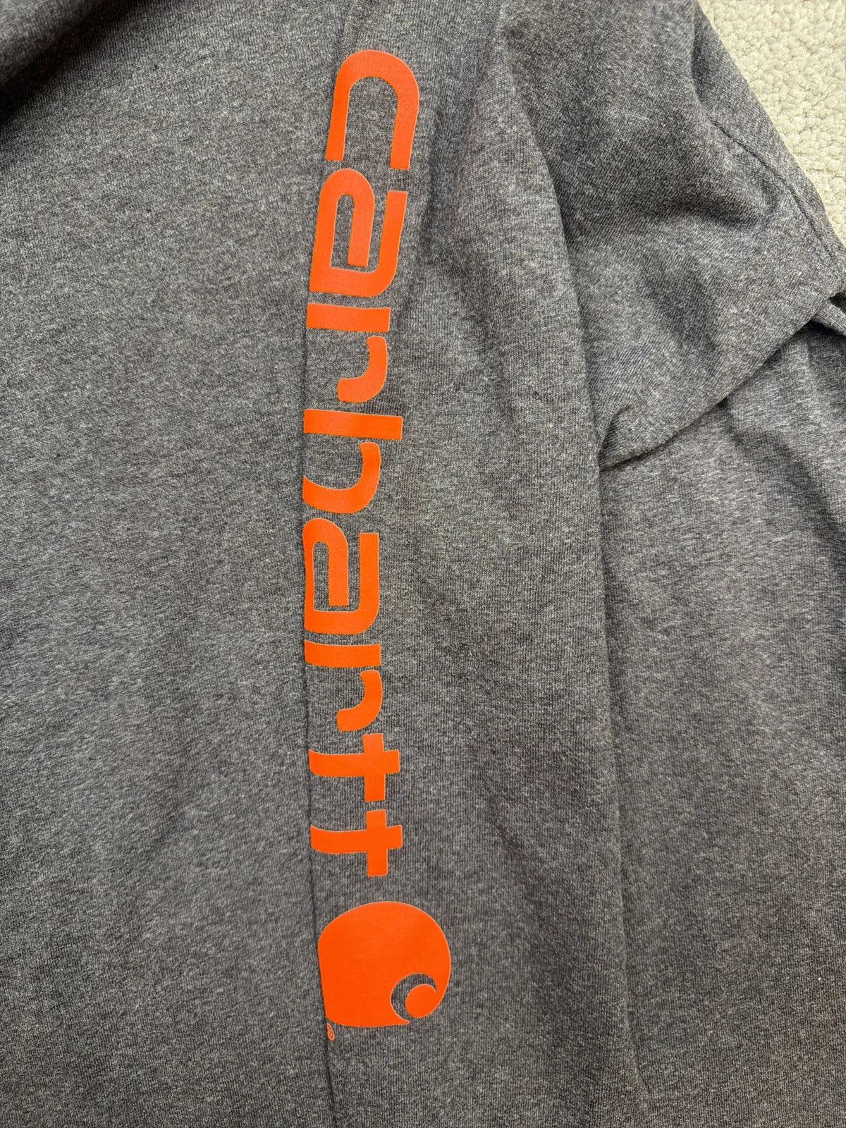 Carhartt Felpa Grigia Manica Lunga con Cappuccio e Tasca – photo 4