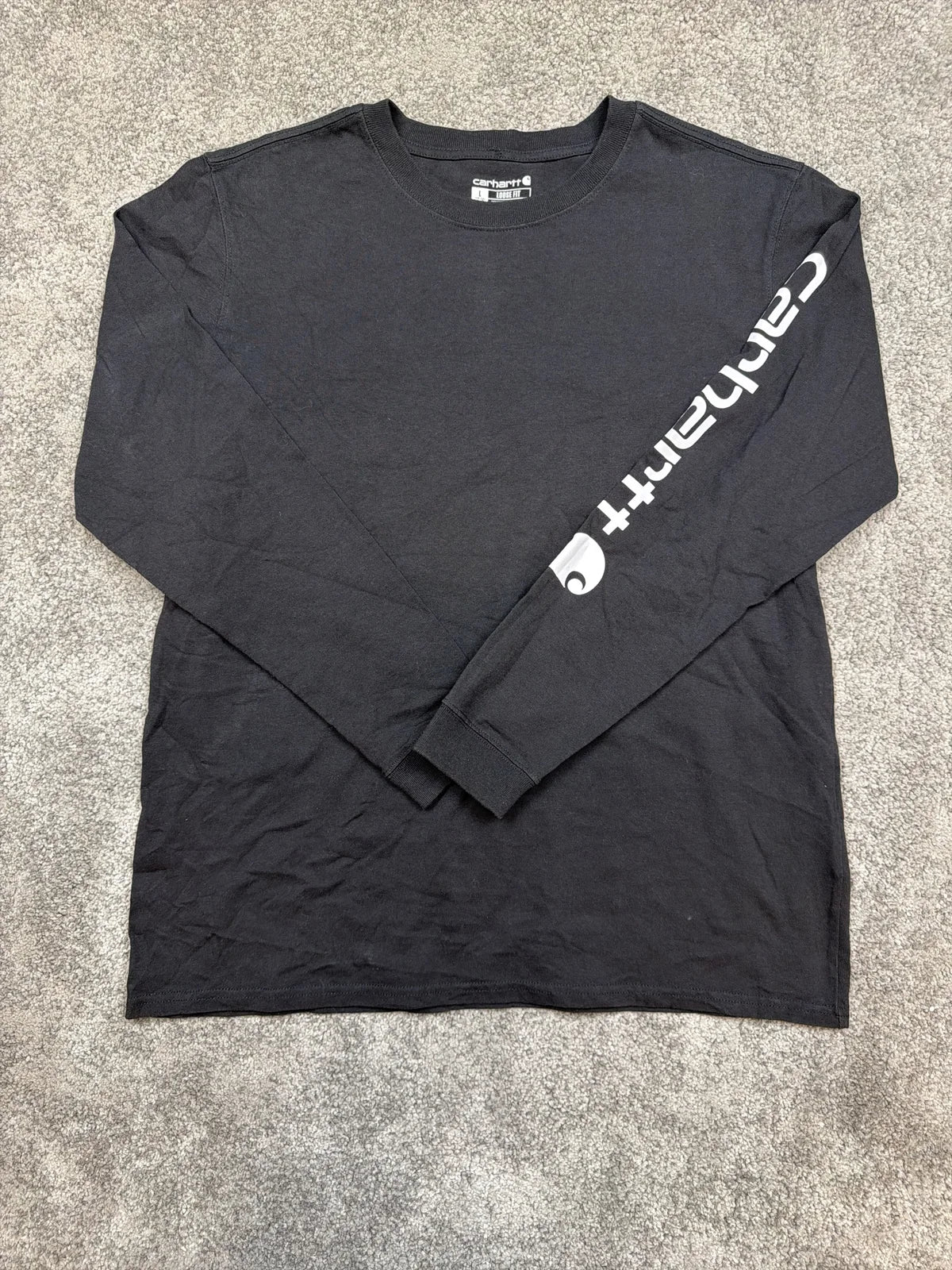 Carhartt Felpa Manica Lunga Loose Fit Grigia con Logo – photo 1