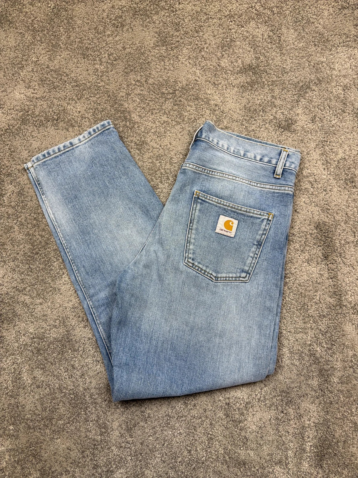 Carhartt Jeans Grigi in Denim con Tasche e Bottone – photo 1