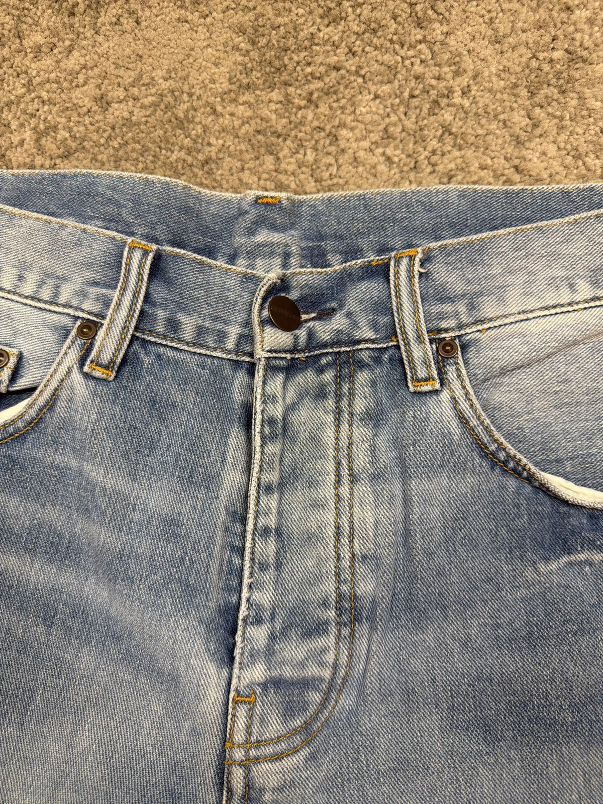 Carhartt Jeans Grigi in Denim con Tasche e Bottone – photo 5
