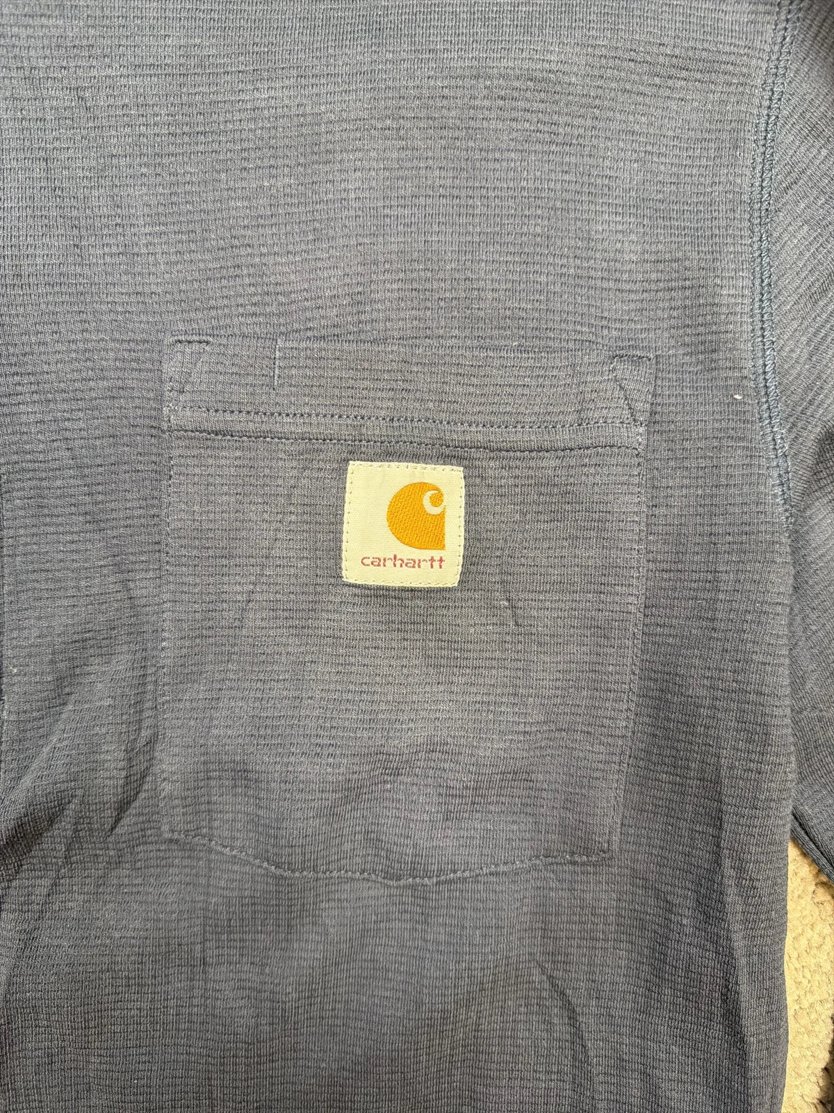 Carhartt Polo Shirt Relaxed Fit con Zip e Taschino Blu – photo 3