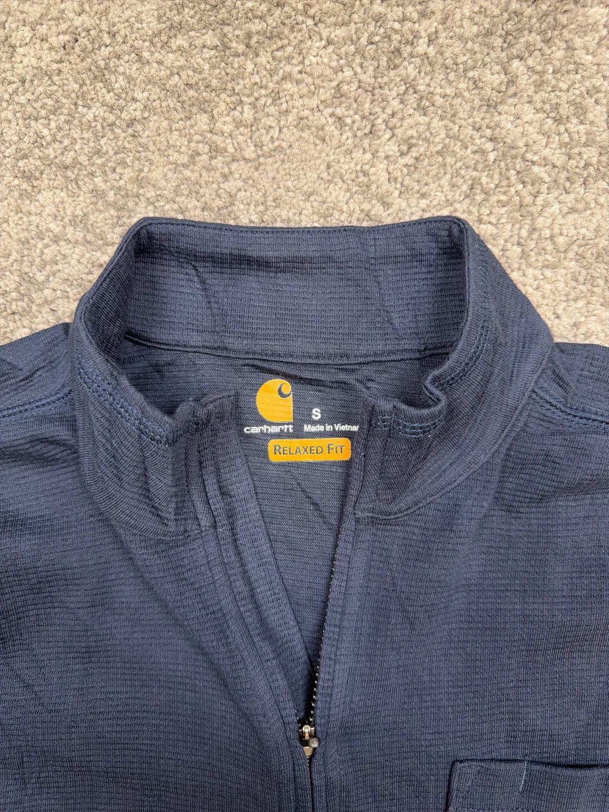 Carhartt Polo Shirt Relaxed Fit con Zip e Taschino Blu – photo 4