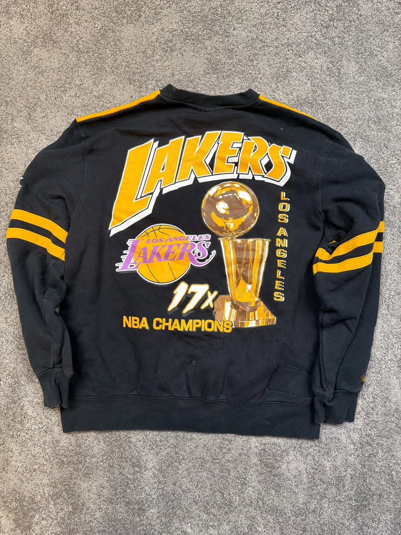 Felpa Los Angeles Lakers NBA Champions Gialla e Nera con Maniche Lunghe – photo 2