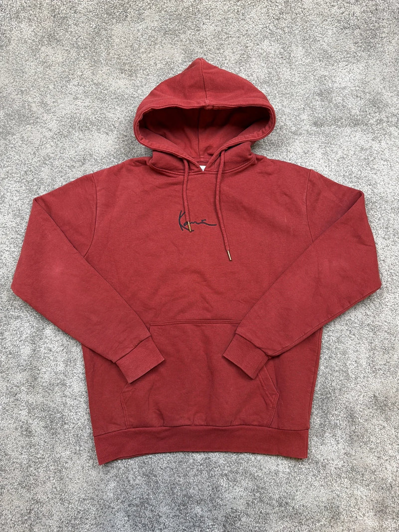 Karl Kani Felpa con cappuccio Rosso con tasca e logo ricamato – photo 1