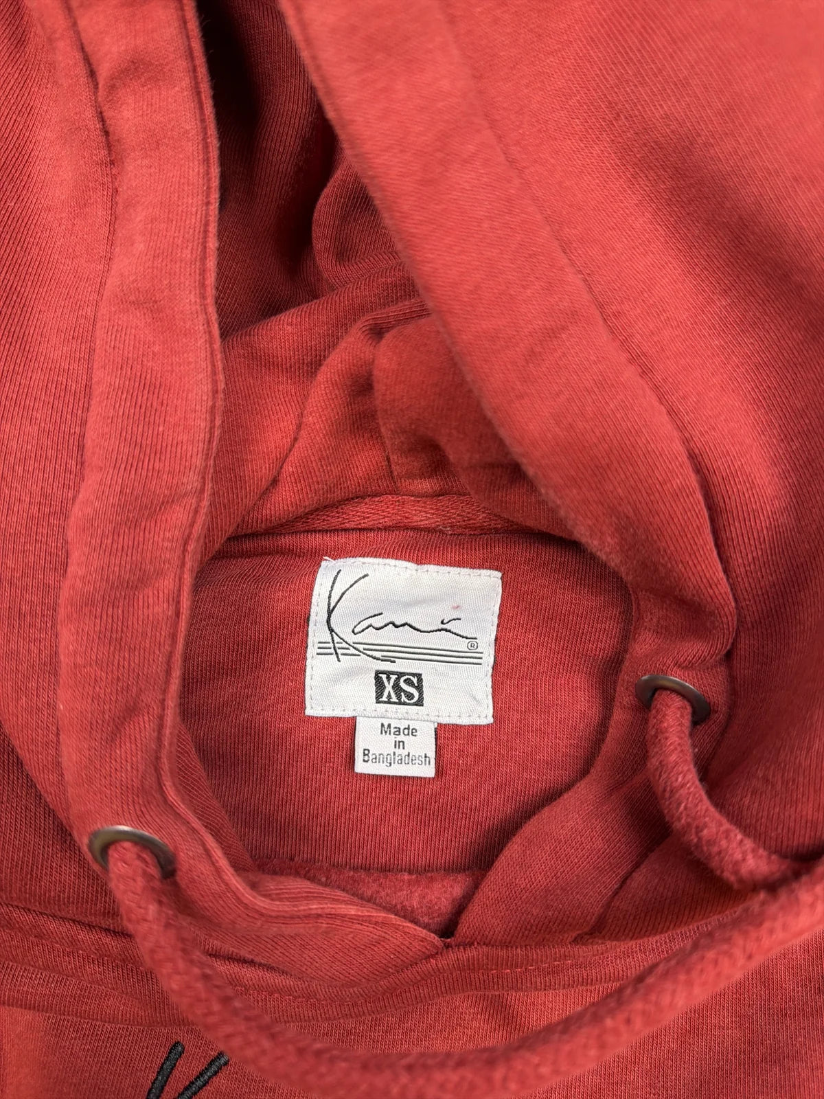 Karl Kani Felpa con cappuccio Rosso con tasca e logo ricamato – photo 4