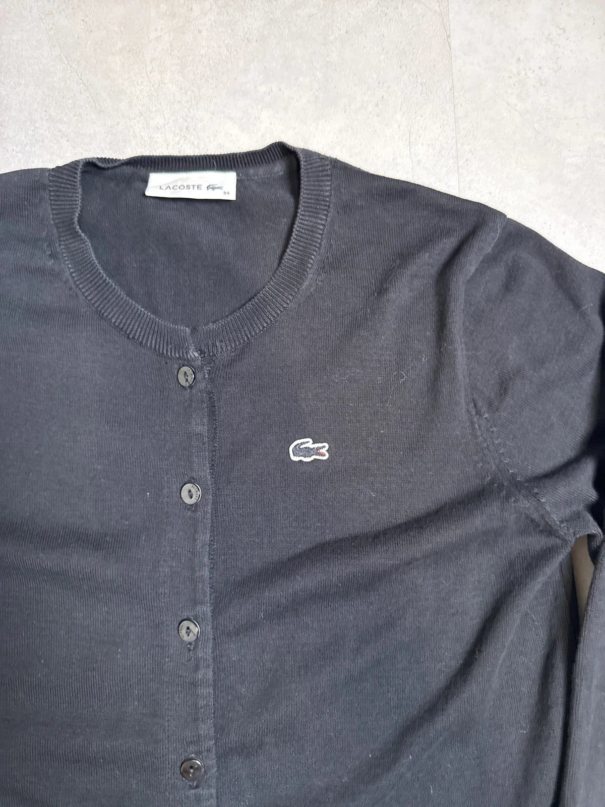 Lacoste Cardigan Grigio Lungo con Bottoni e Collo – photo 2