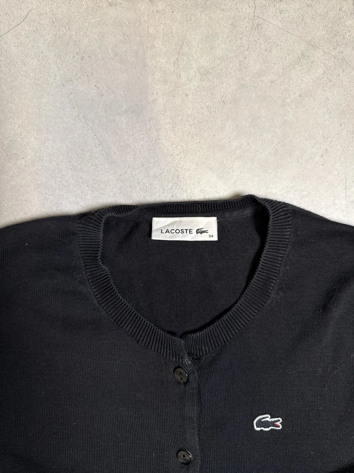 Lacoste Cardigan Grigio Lungo con Bottoni e Collo – photo 3