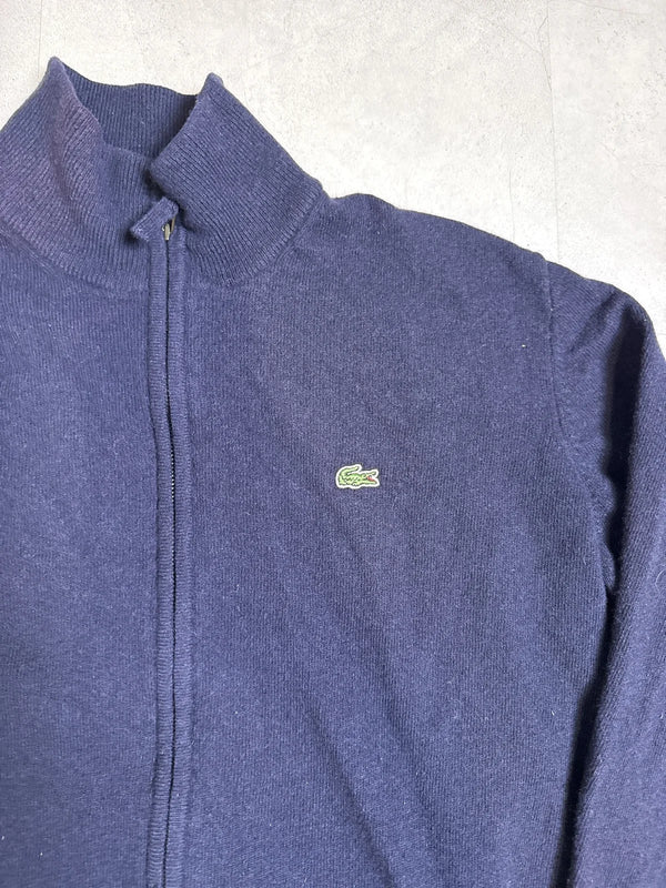 Lacoste felpa con zip in lana, collo alto, blu scuro – photo 2