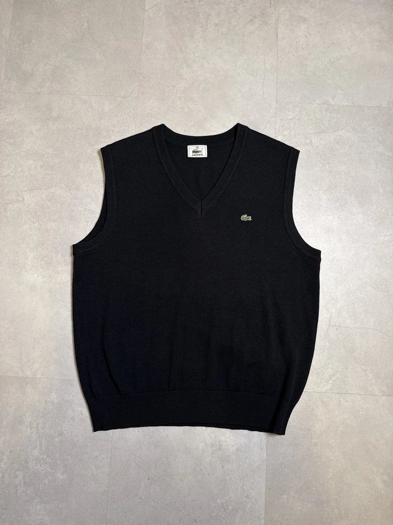 Lacoste Gilet Senza Maniche Nero in Lana – photo 1