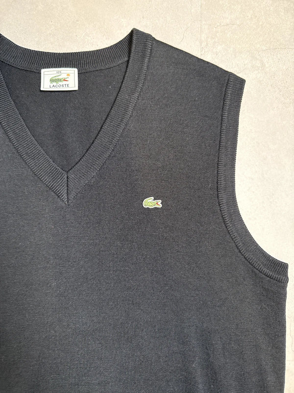 Lacoste Gilet Senza Maniche Nero in Lana – photo 2