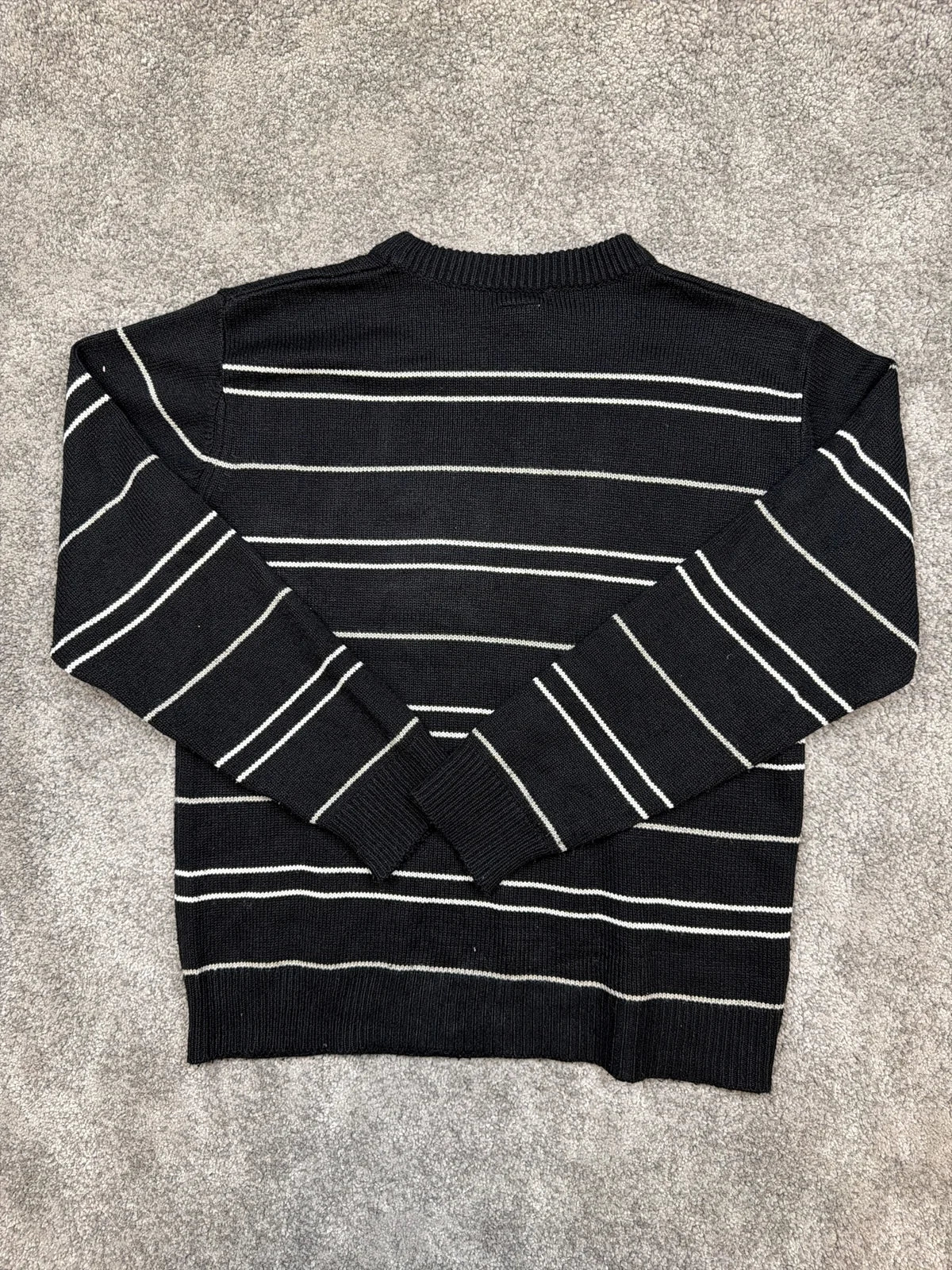 Lacoste Maglione a maniche lunghe in lana grigia a righe – photo 2