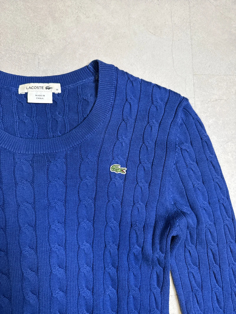 Lacoste Maglione in Lana Blu con Maniche Lunghe e Motivo a Treccia – photo 2