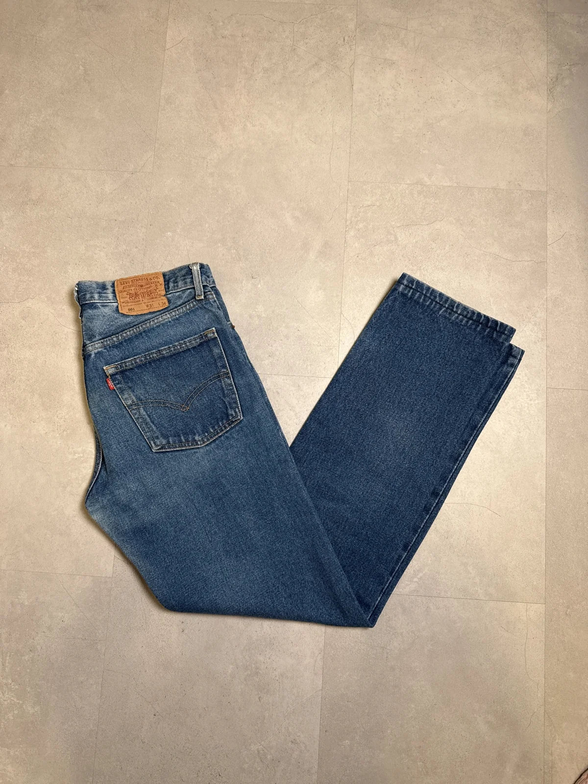 LEVI'S 501 Jeans Original Riveted Denim Blu con Bottoni – photo 1