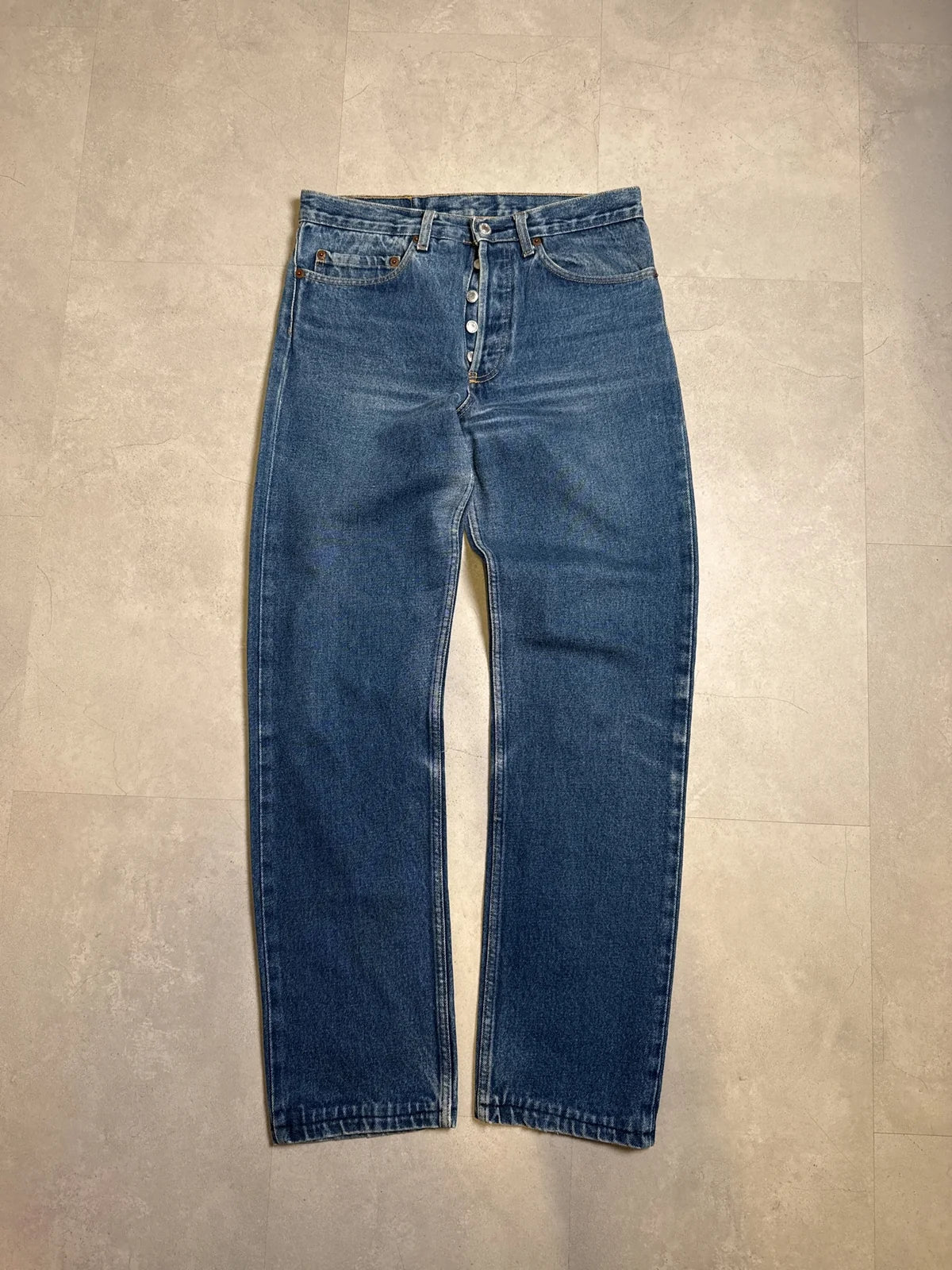 LEVI'S 501 Jeans Original Riveted Denim Blu con Bottoni – photo 2