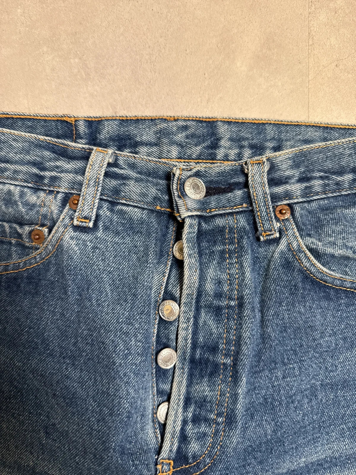 LEVI'S 501 Jeans Original Riveted Denim Blu con Bottoni – photo 3