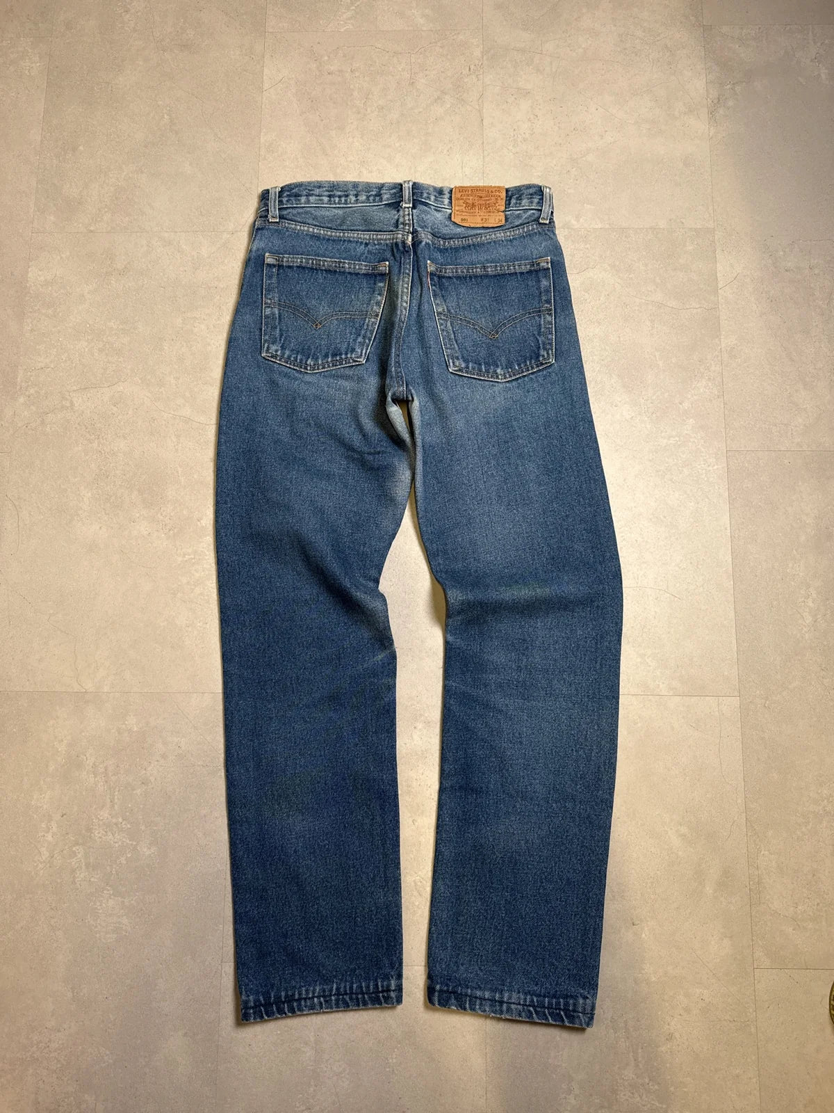 LEVI'S 501 Jeans Original Riveted Denim Blu con Bottoni – photo 4