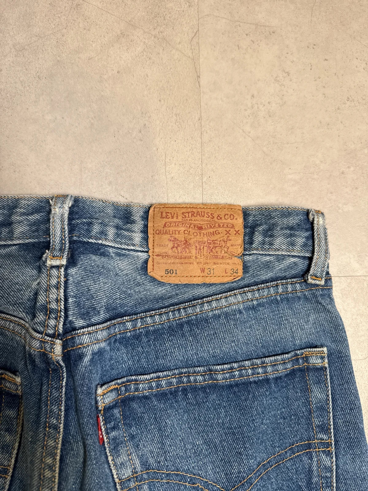 LEVI'S 501 Jeans Original Riveted Denim Blu con Bottoni – photo 5