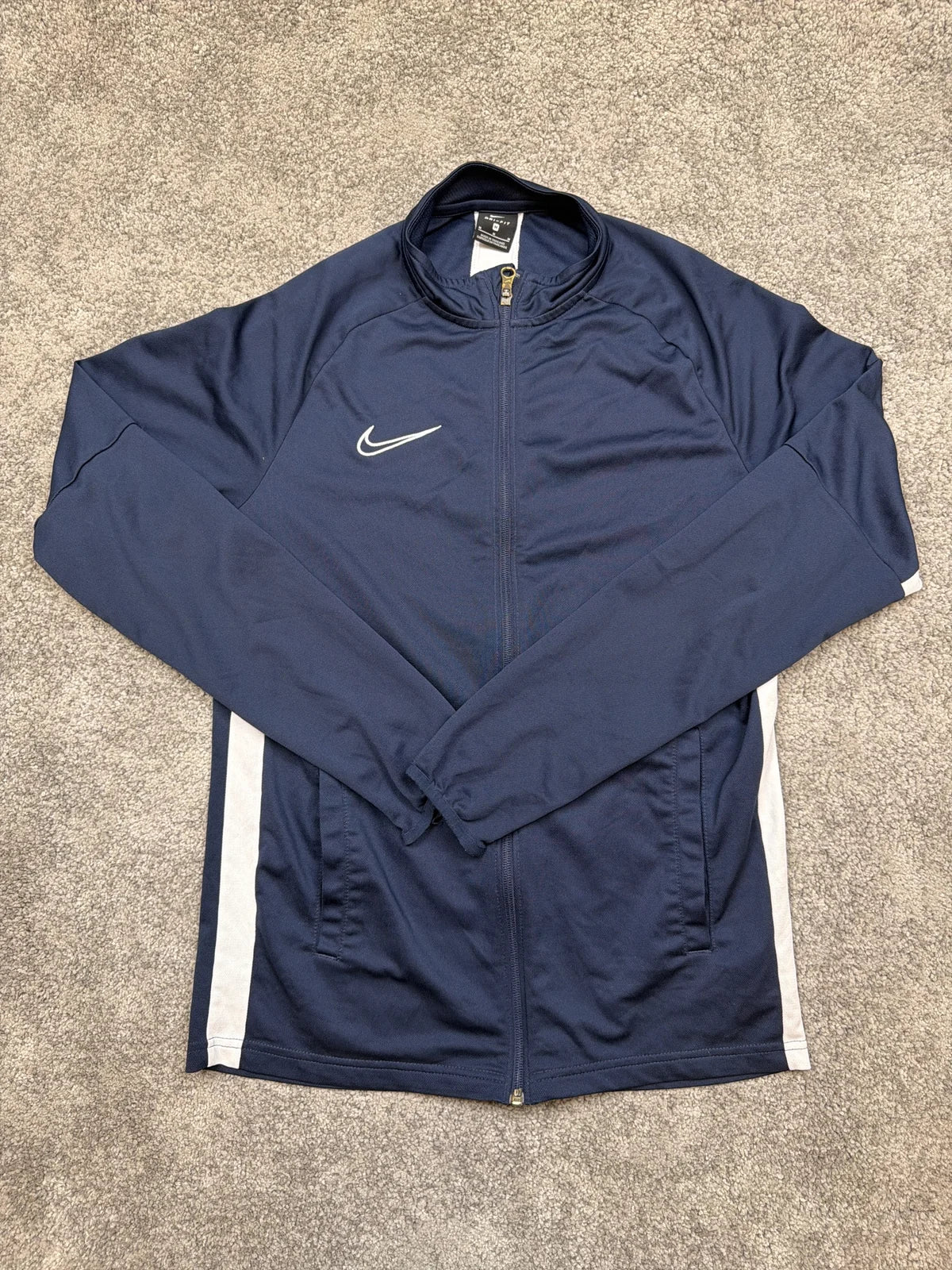 Nike Dri-fit maglietta sportiva manica lunga blu con zip – photo 1