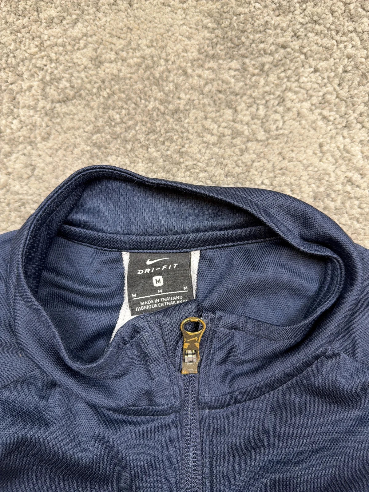 Nike Dri-fit maglietta sportiva manica lunga blu con zip – photo 4