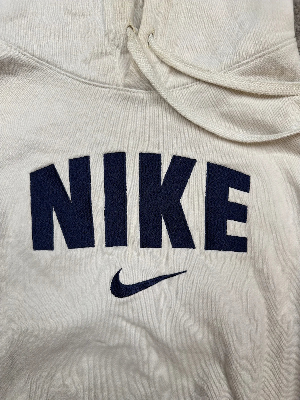 Nike Felpa con Cappuccio Bianco con Logo Blu – photo 3