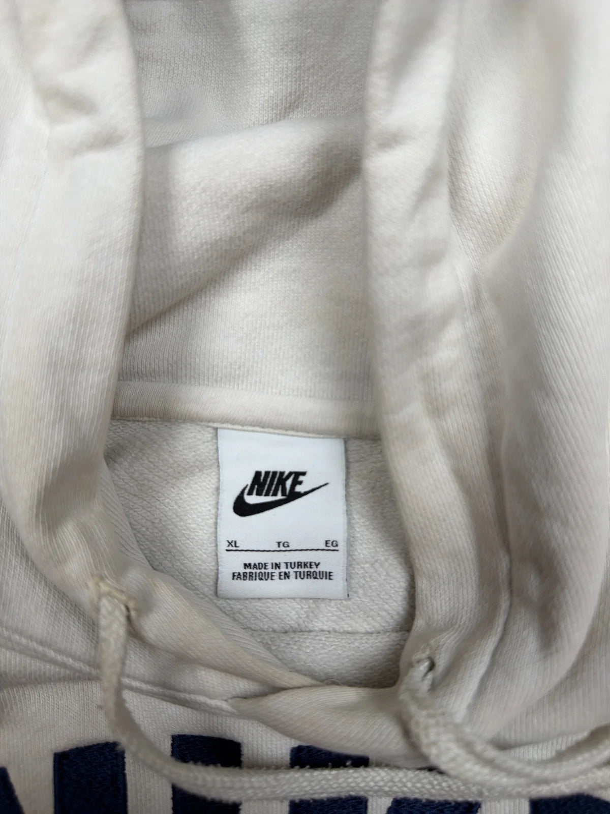 Nike Felpa con Cappuccio Bianco con Logo Blu – photo 4