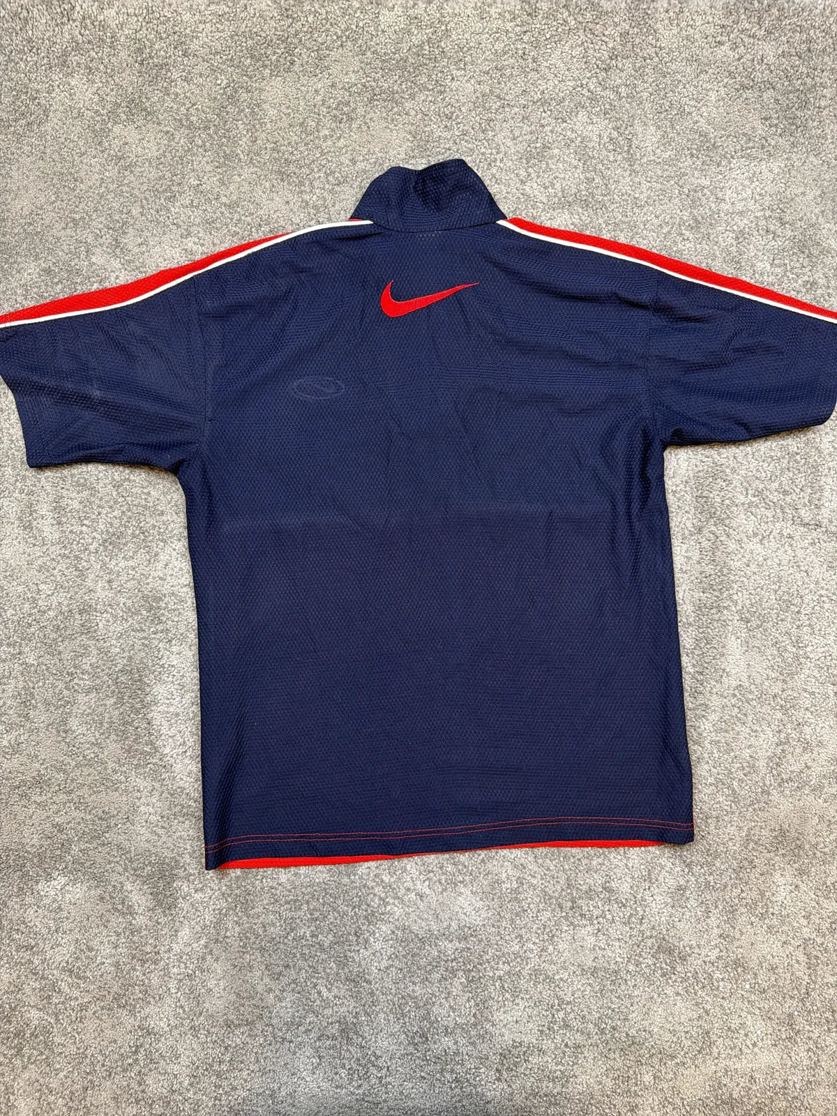 Nike Polo Shirt Sportivo con Zip, Collo Alto, Blu e Rosso – photo 2