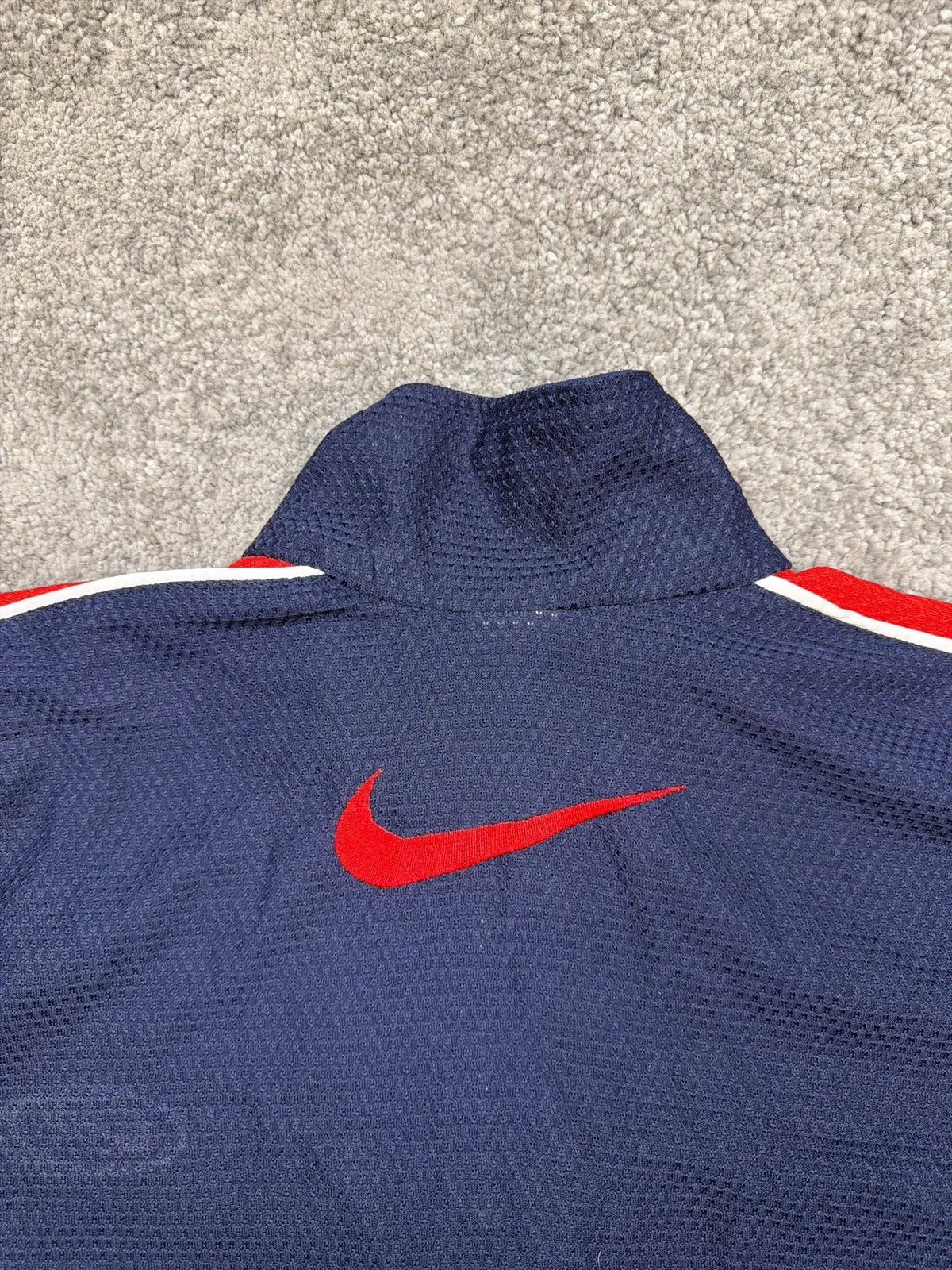 Nike Polo Shirt Sportivo con Zip, Collo Alto, Blu e Rosso – photo 3