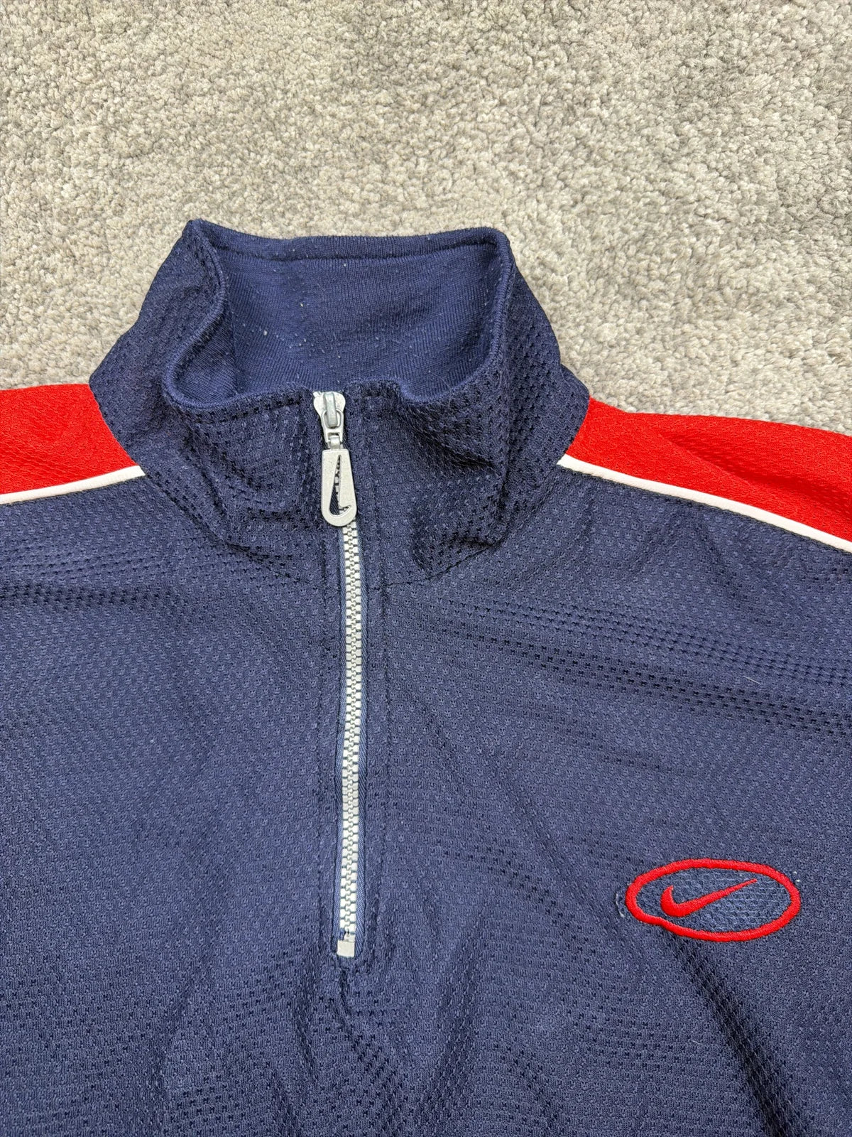 Nike Polo Shirt Sportivo con Zip, Collo Alto, Blu e Rosso – photo 5