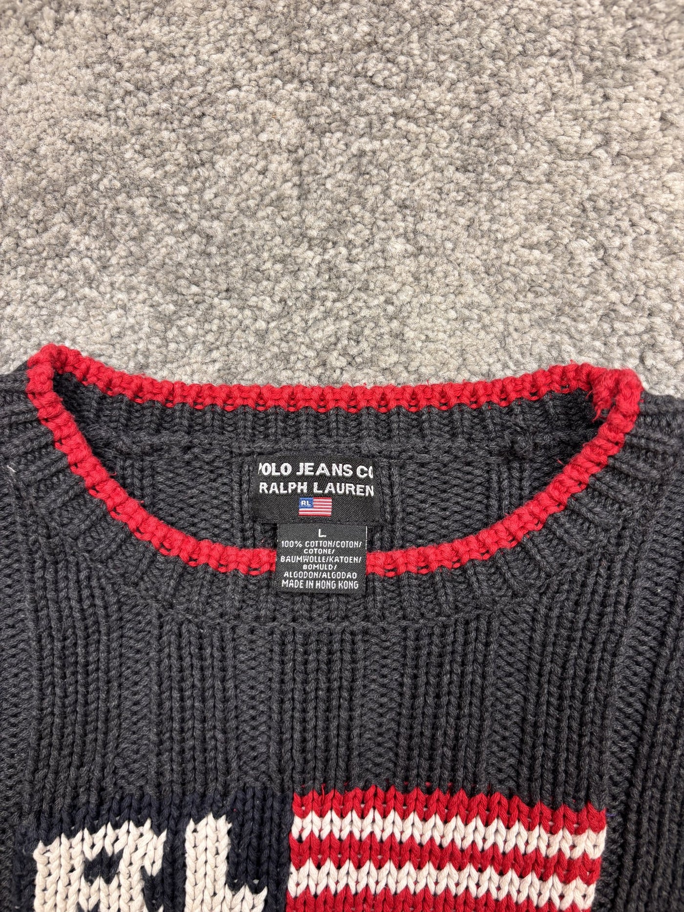 Maglione Polo Jeans Co. Ralph Lauren Grigio L