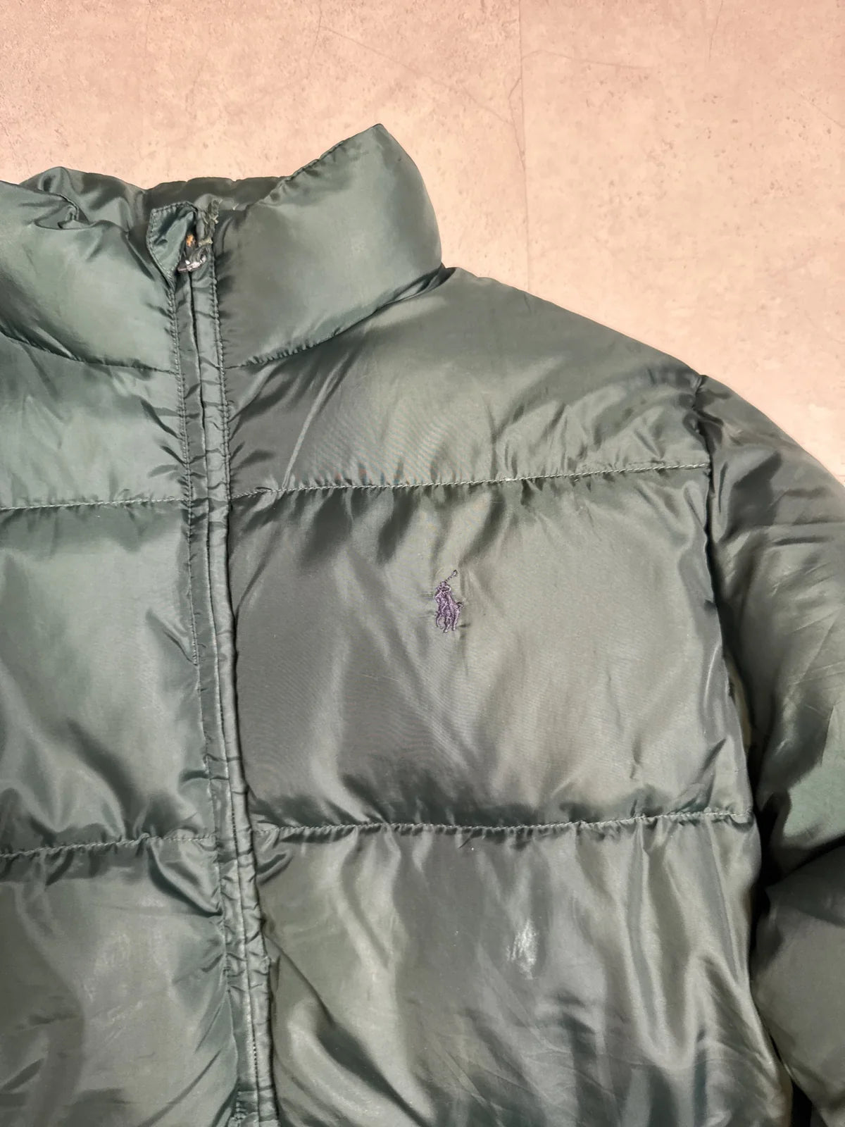 Ralph Lauren Giacca Piumino Verde con Zip e Collo Alto – photo 2