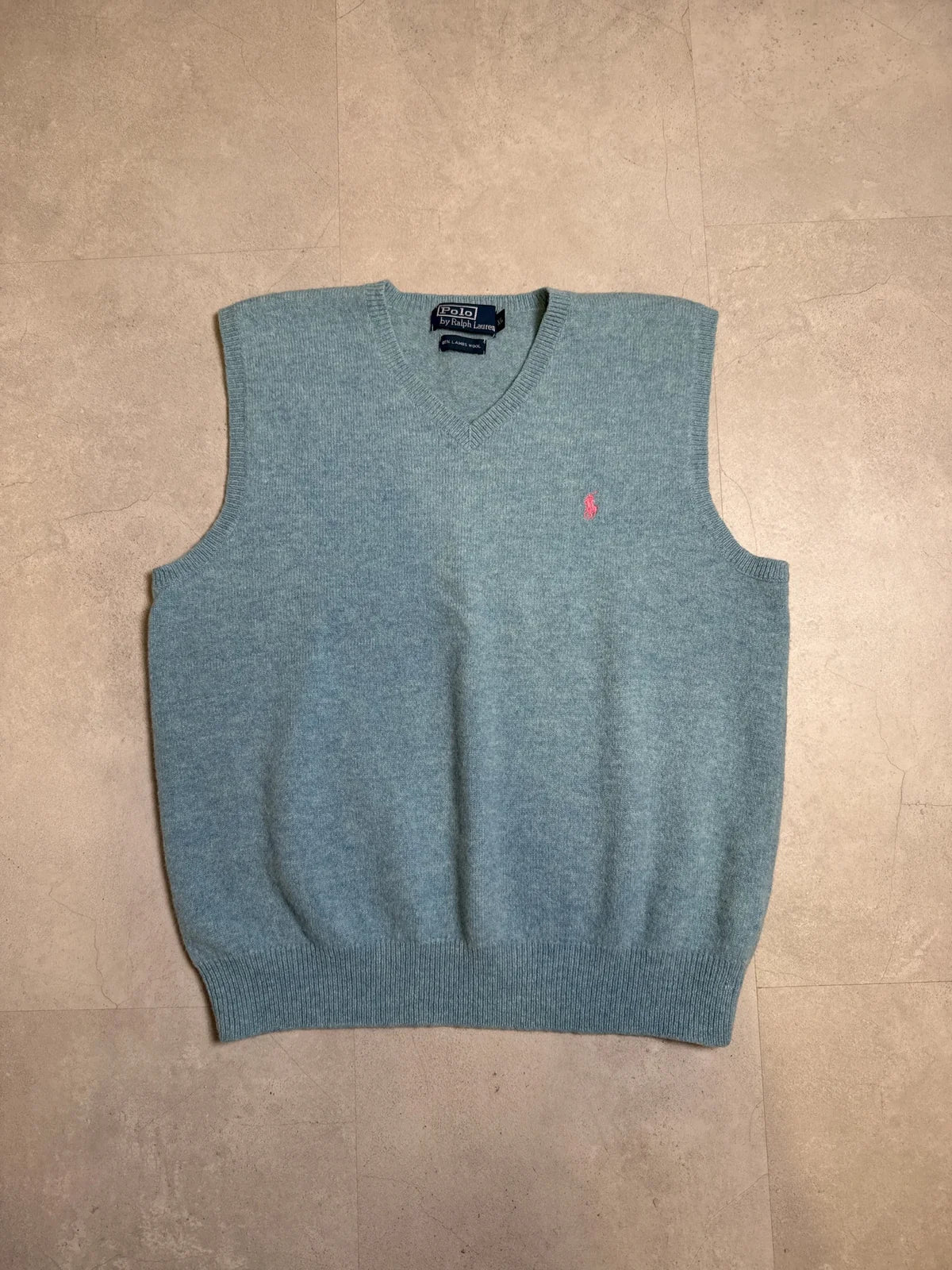 Ralph Lauren Gilet in Lana Merino Grigio con Collo a V e Logo – photo 1