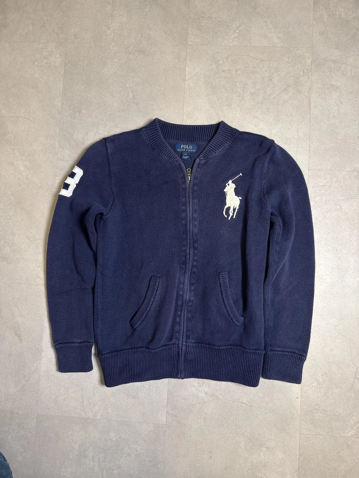 Ralph Lauren Maglione Cardigan con Zip Blu Navy Polo – photo 1