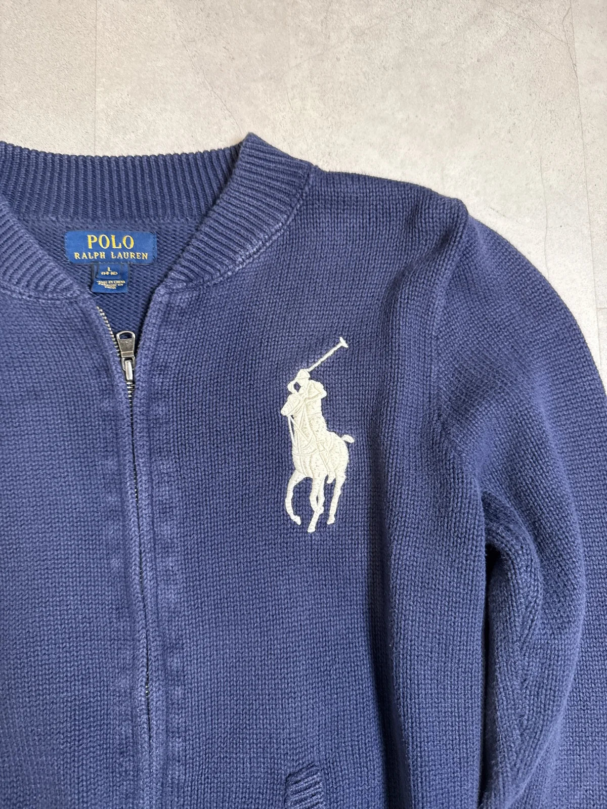 Ralph Lauren Maglione Cardigan con Zip Blu Navy Polo – photo 2