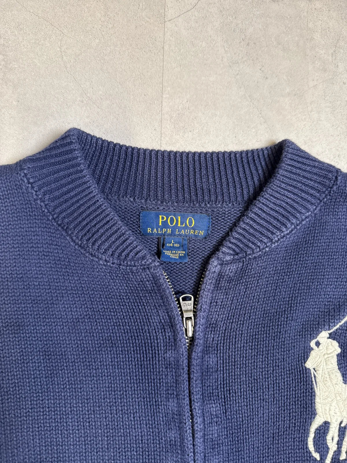 Ralph Lauren Maglione Cardigan con Zip Blu Navy Polo – photo 3
