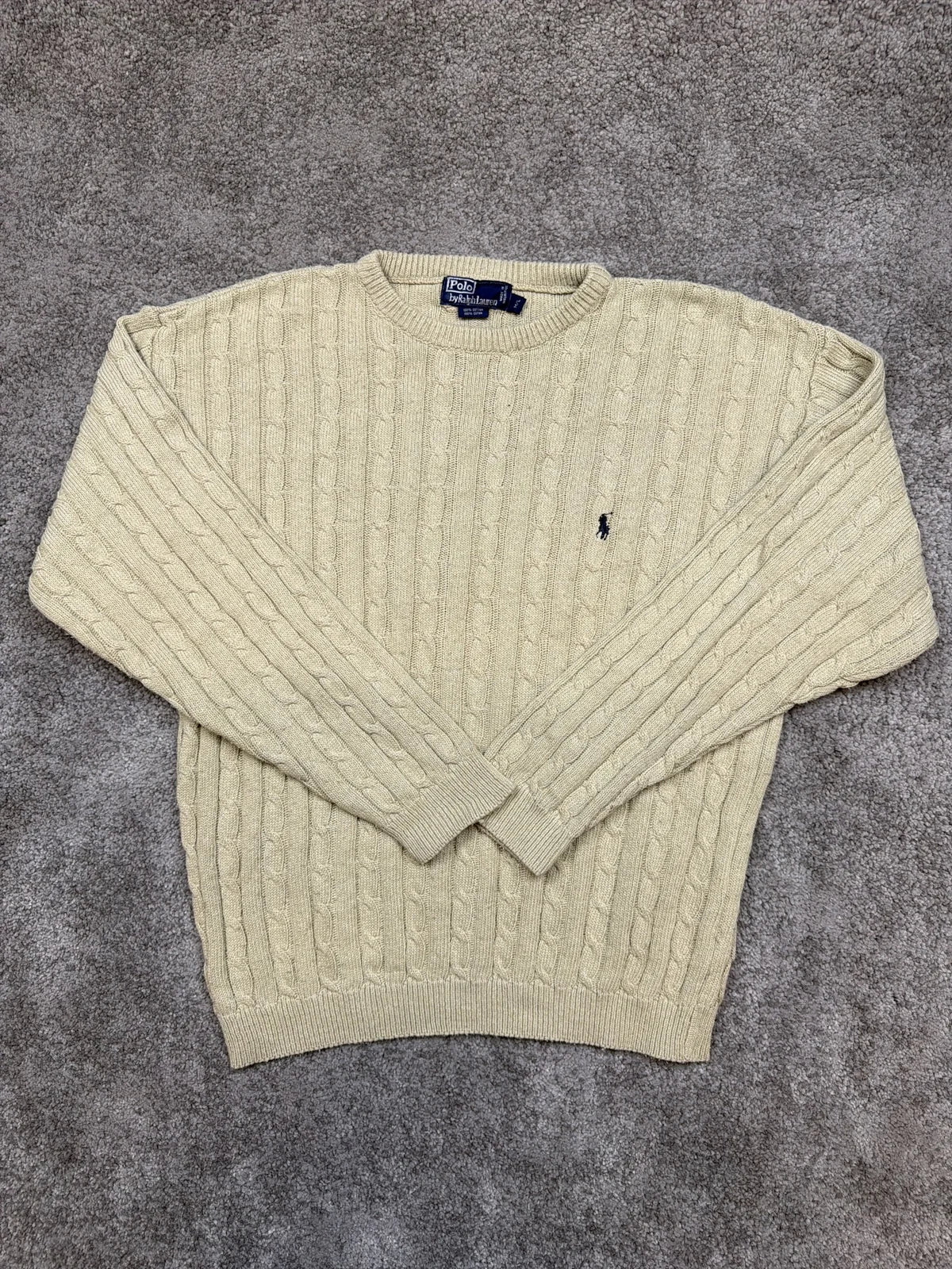 Ralph Lauren Maglione in Lana Grigio con Motivo a Treccia – photo 1