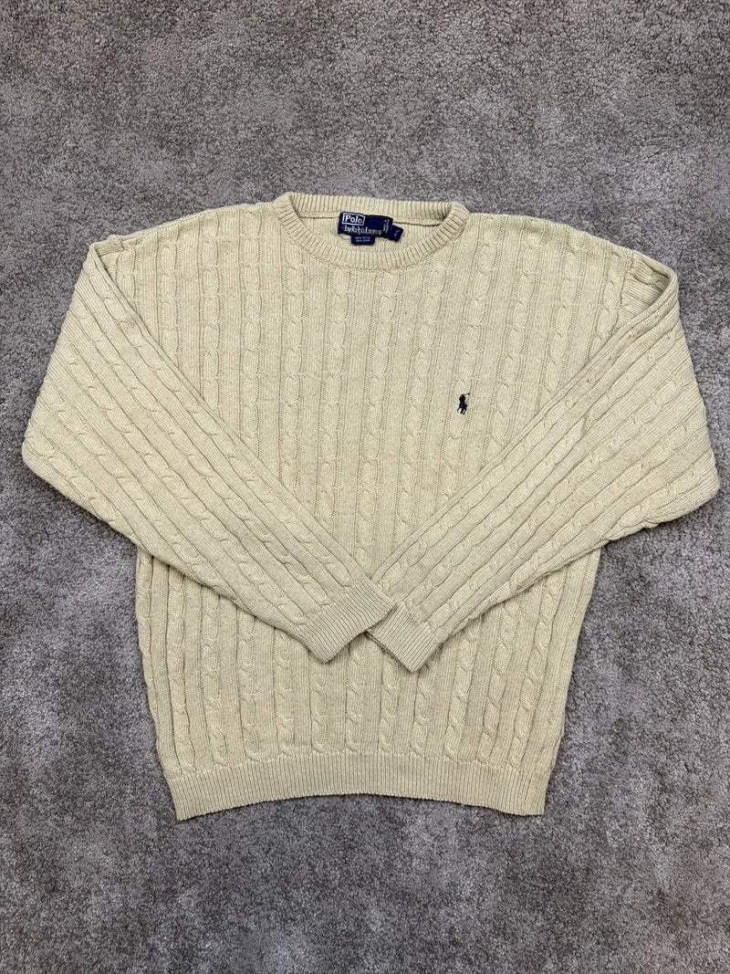 Ralph Lauren Maglione in Lana Grigio con Motivo a Treccia – photo 1